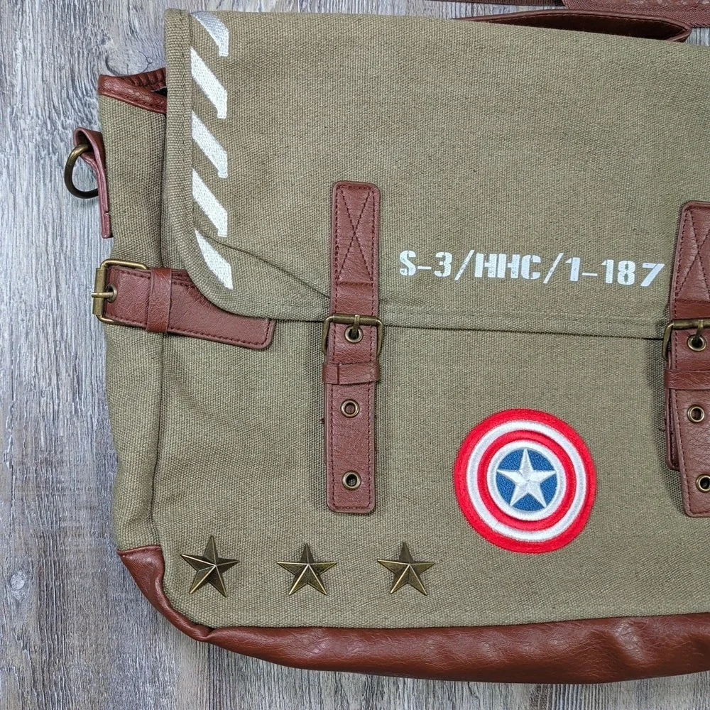 Vintage Inspired Marvel Captain America Civil War Superhero Messenger Laptop Bag